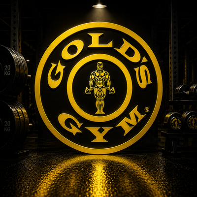 Gold’s Gym logo – iconic bodybuilding and fitness gym brand UK