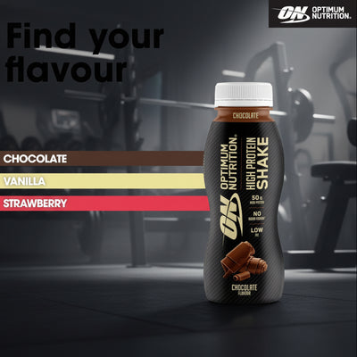 Optimum Nutrition High-Protein Low-Fat Shakes – 12-Bottle Case (500ml)