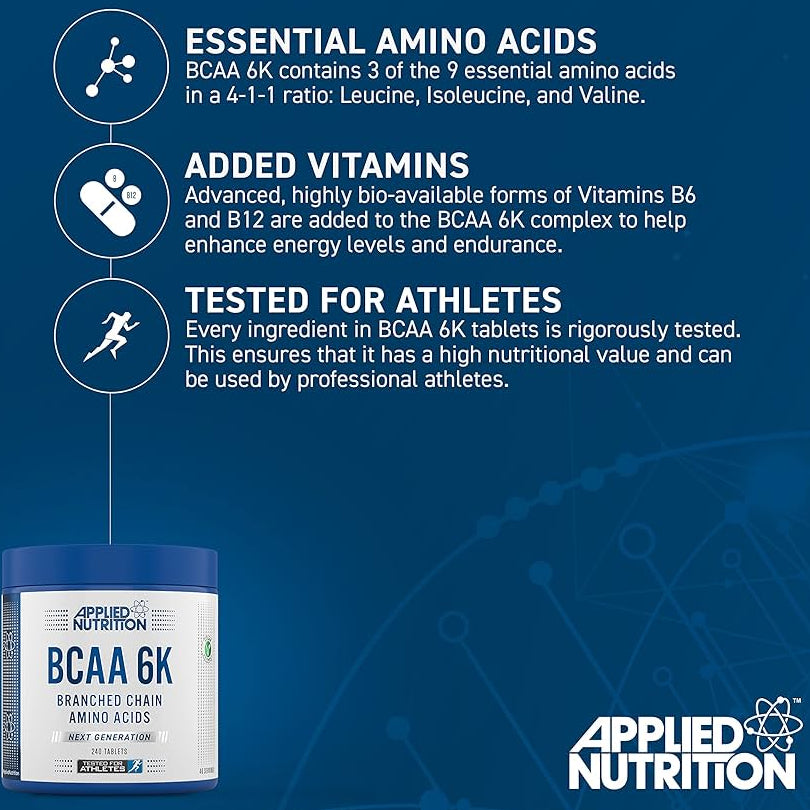 Applied Nutrition BCAA 6K 4:1:1 Capsules – 300-Cap Bottle