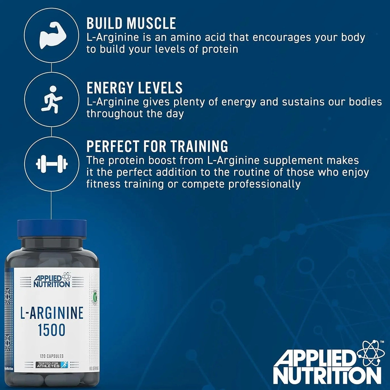 Applied Nutrition L-Arginine 1500 - 120 Caps Bottle