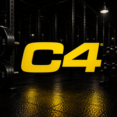 C4 logo – high-performance pre-workout and energy brand by Cellucor UK