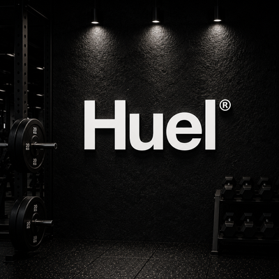 Huel logo – complete nutrition meal replacement and functional food brand UK