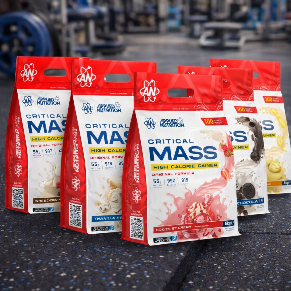 Applied Nutrition Critical Mass Original Bags on a gym floor
