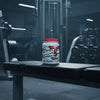 A white plastic tub of Ghost Whey Clear Protein Isolate in Strawberry Watermelon flavor, featuring a bright red lid and a colorful label with a ghost logo and watermelon graphic.