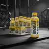 EHP Labs Hydreau RTD Bottles in pineapple flavour on a gym floor