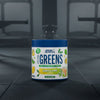 Applied Nutrition Critical Greens supplement container with lemon and lime flavour on a gym background