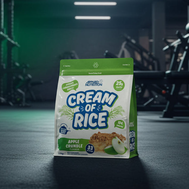 Bag of Cream of Rice Apple Crumble flavor with green and white design