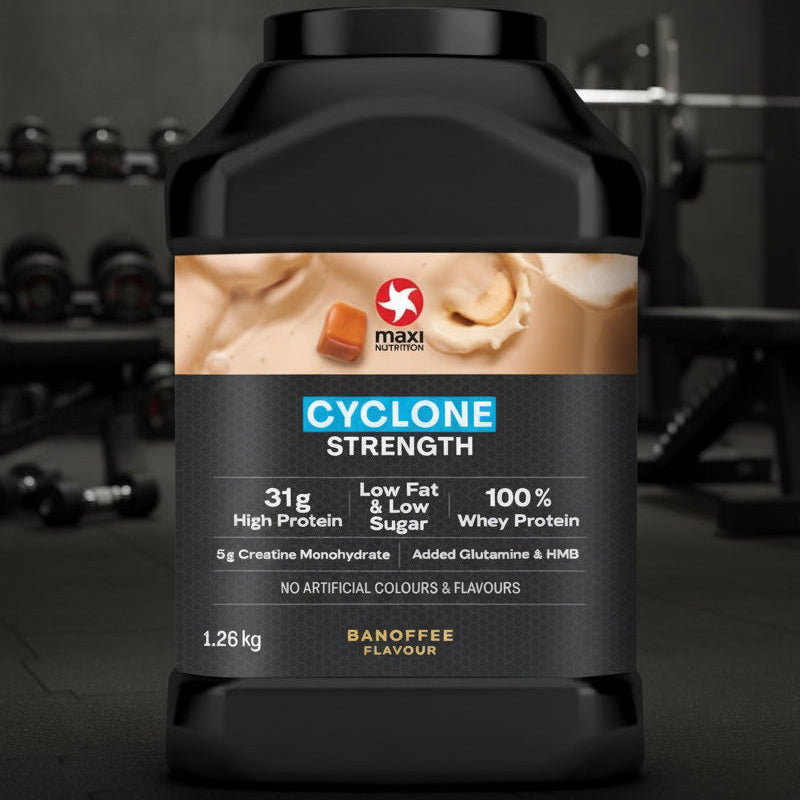 Maxinutrition Cyclone Strength – 1.26kg Tub - Banoffee
