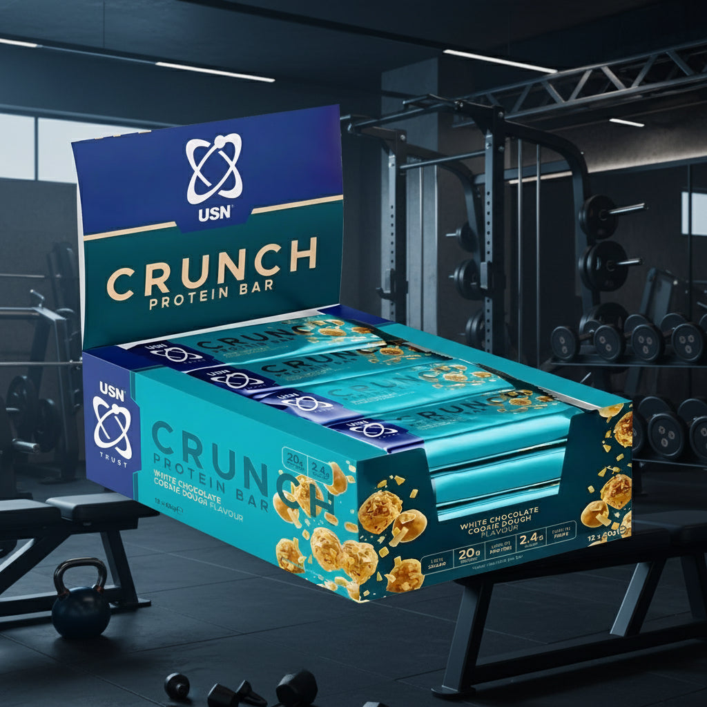 USN Trust Crunch Protein Bars – 12-Bar Case (60g) - White Chocolate Cookie Dough