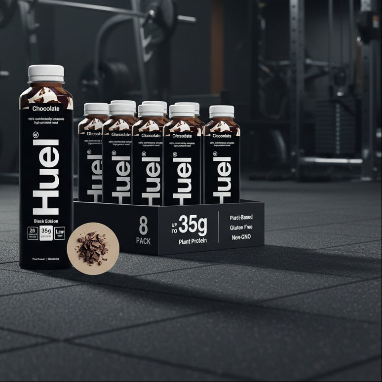 Huel Black Edition Ready-To-Drink – Plant-Based Meal – 8-Bottle Case (500ml) - Chocolate