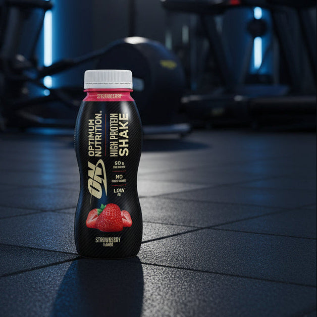 Optimum Nutrition High-Protein Low-Fat Shakes – 12-Bottle Case (500ml) - Strawberry
