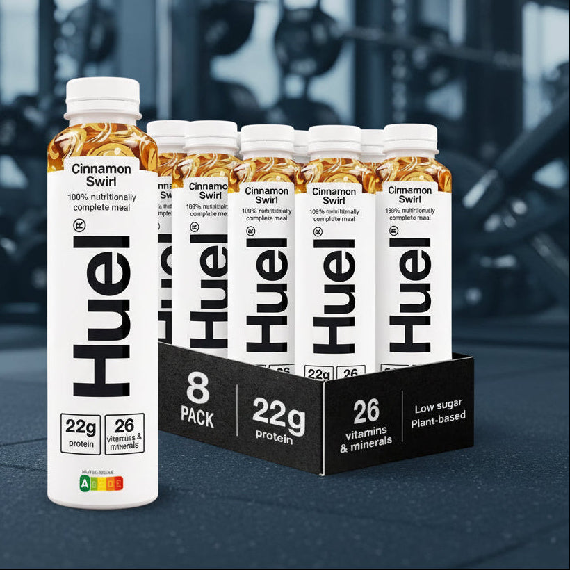 Huel Ready-To-Drink Plant-Based Meal – 8-Bottle Case (500ml) - Cinnamon Swirl