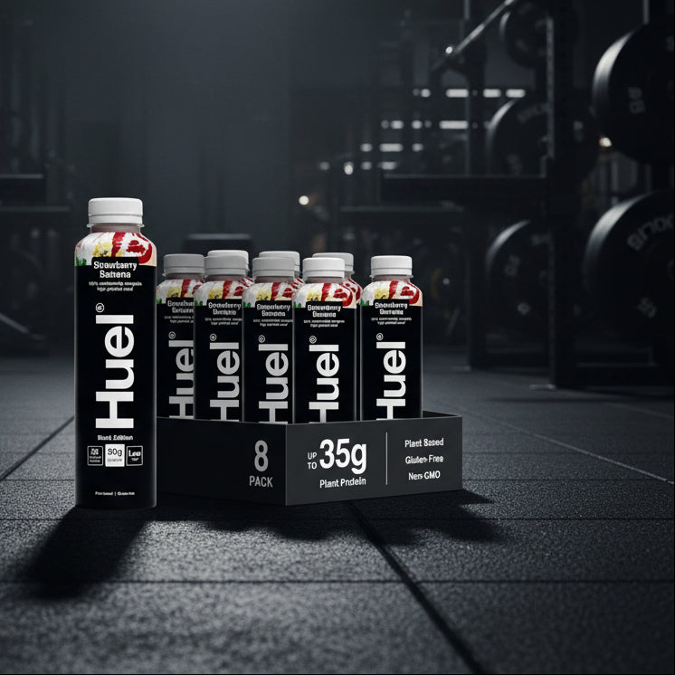 Huel Black Edition Ready-To-Drink – Plant-Based Meal – 8-Bottle Case (500ml) - Strawberry Banana