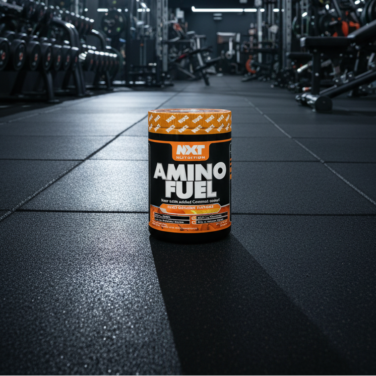 Amino Fuel container in a gym setting
