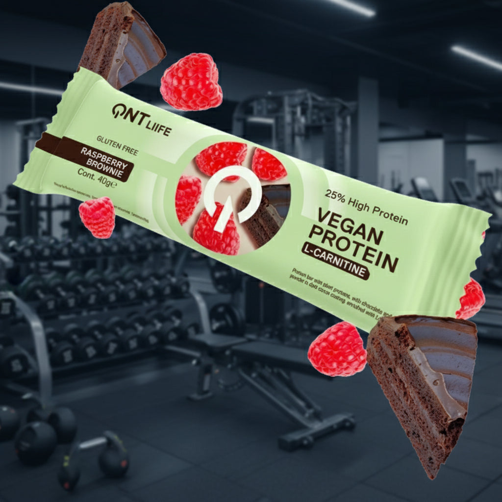 QNT Vegan Protein Bars – 28-Bar Case (40g) - Raspberry & Brownie
