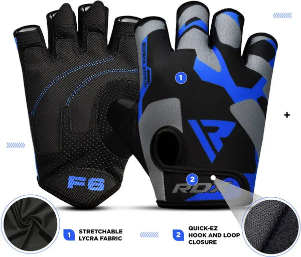 RDX Gym Gloves Sublimation F6 – Blue