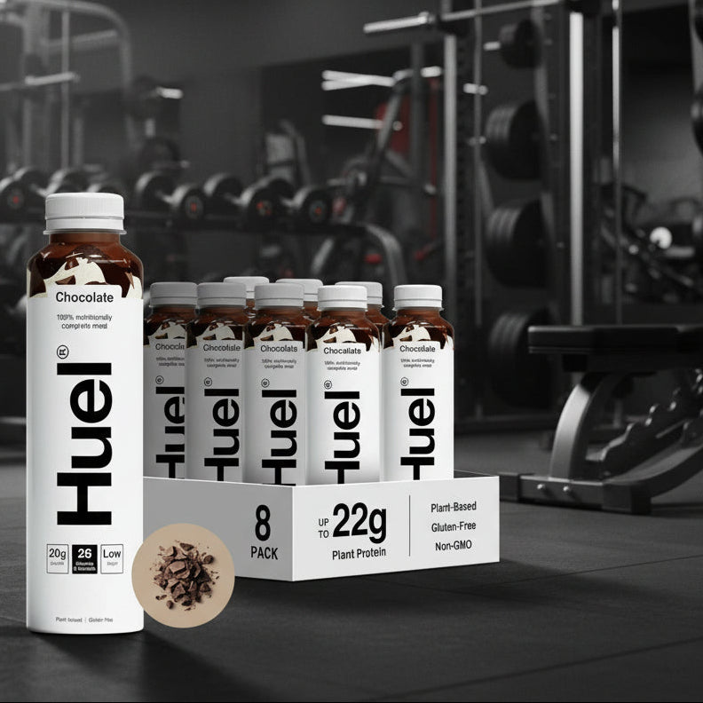 Huel Ready-To-Drink Plant-Based Meal – 8-Bottle Case (500ml) - Chocolate