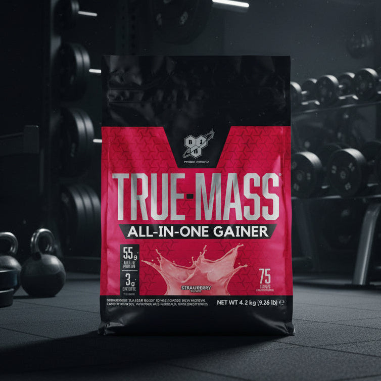 BSN True Mass All-In-One Gainer – 4.2kg Tub - Strawberry