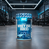 Container of Pure Whey ISO Juice in a gym setting