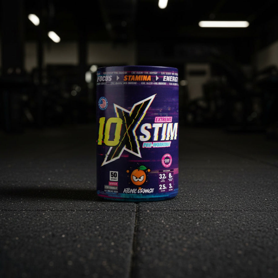 10X Athletic STIM Pre-Workout – 600g Tub - Atomic Orange