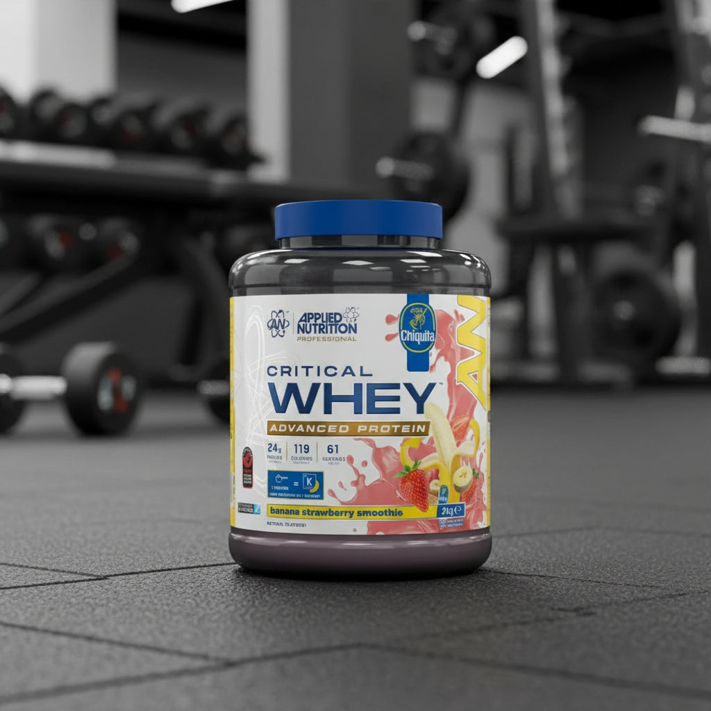 Applied Nutrition Critical Whey – 2kg Tub - Chiquita Banana Strawberry Smoothie