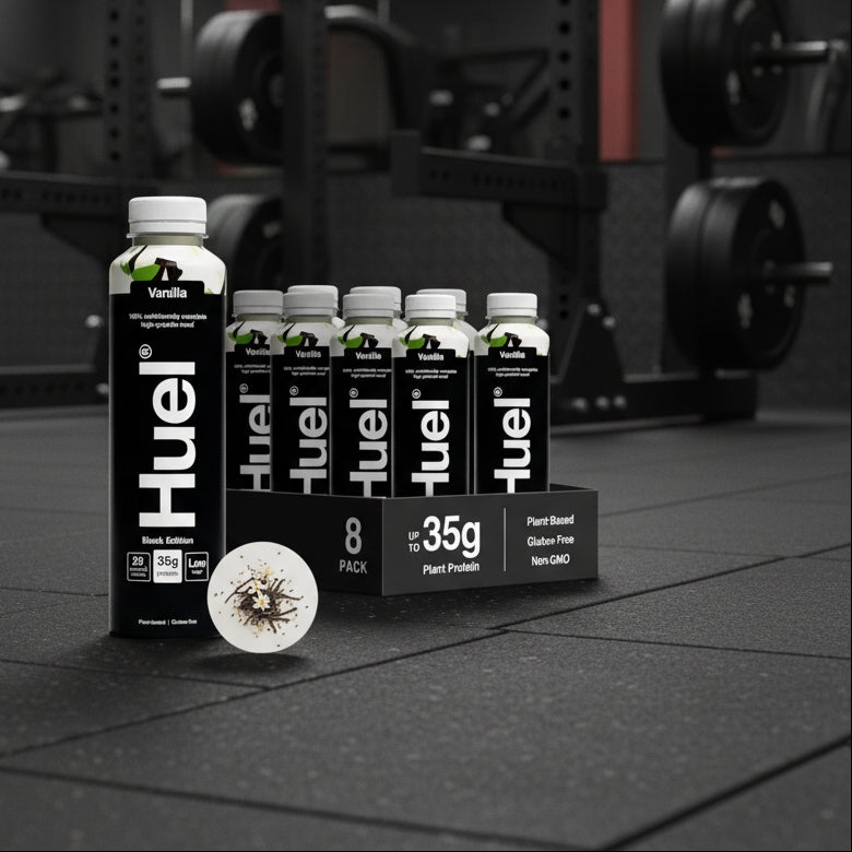 Huel Black Edition Ready-To-Drink – Plant-Based Meal – 8-Bottle Case (500ml) - Vanilla
