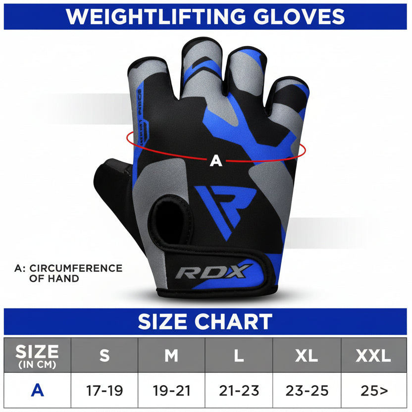 RDX Gym Gloves Sublimation F6 – Blue