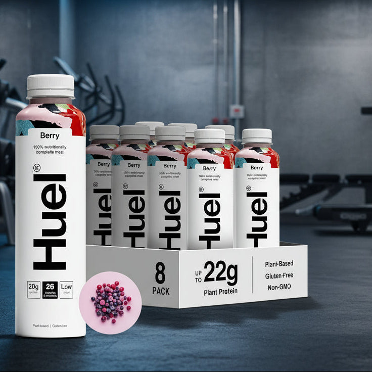 Huel Ready-To-Drink Plant-Based Meal – 8-Bottle Case (500ml) - Berry