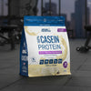 Package of Applied Nutrition 100% Casein Protein Powder with vanilla cream flavour on a gym background